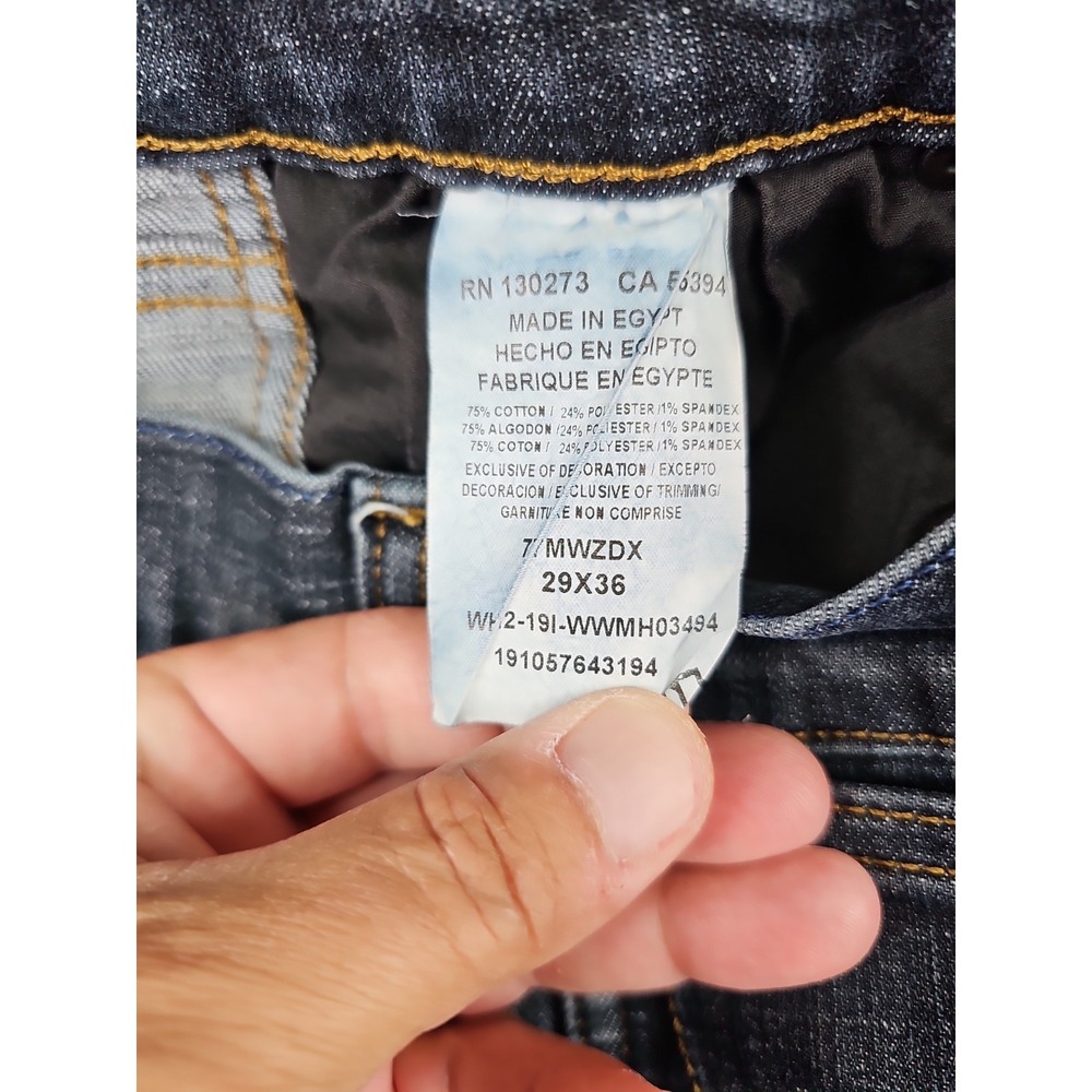 Wrangler Retro Dark Blue 29x35 Men's Slim Fit Bootcut Jeans 77MWZDX - Picture 3 of 7